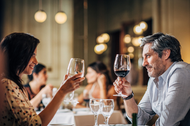 Mature couple on a date