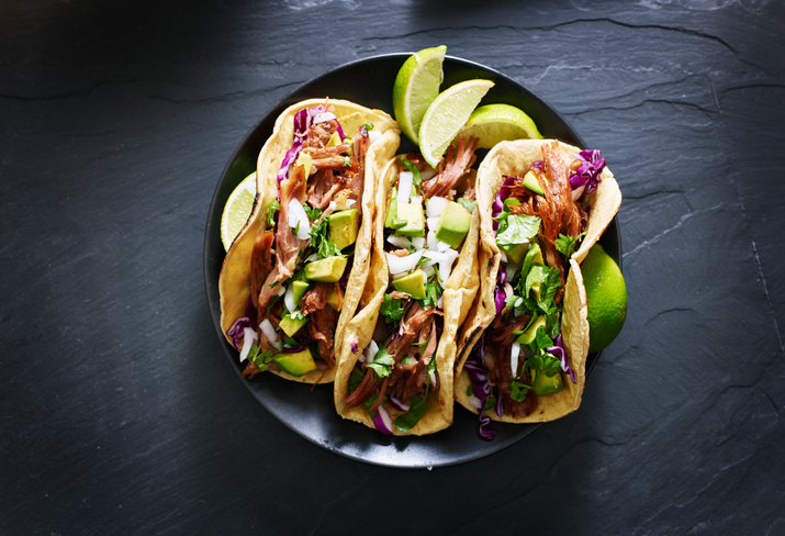 mexican street tacos flat lay composition